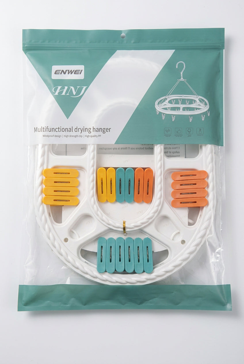 Multifunctional Clothes Drying Hanger with 20 Clips