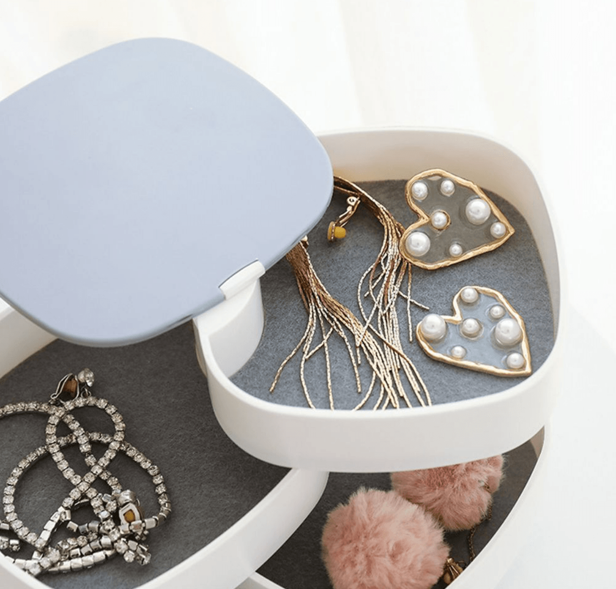 Jewellery Box with Mirror (4 Tier)