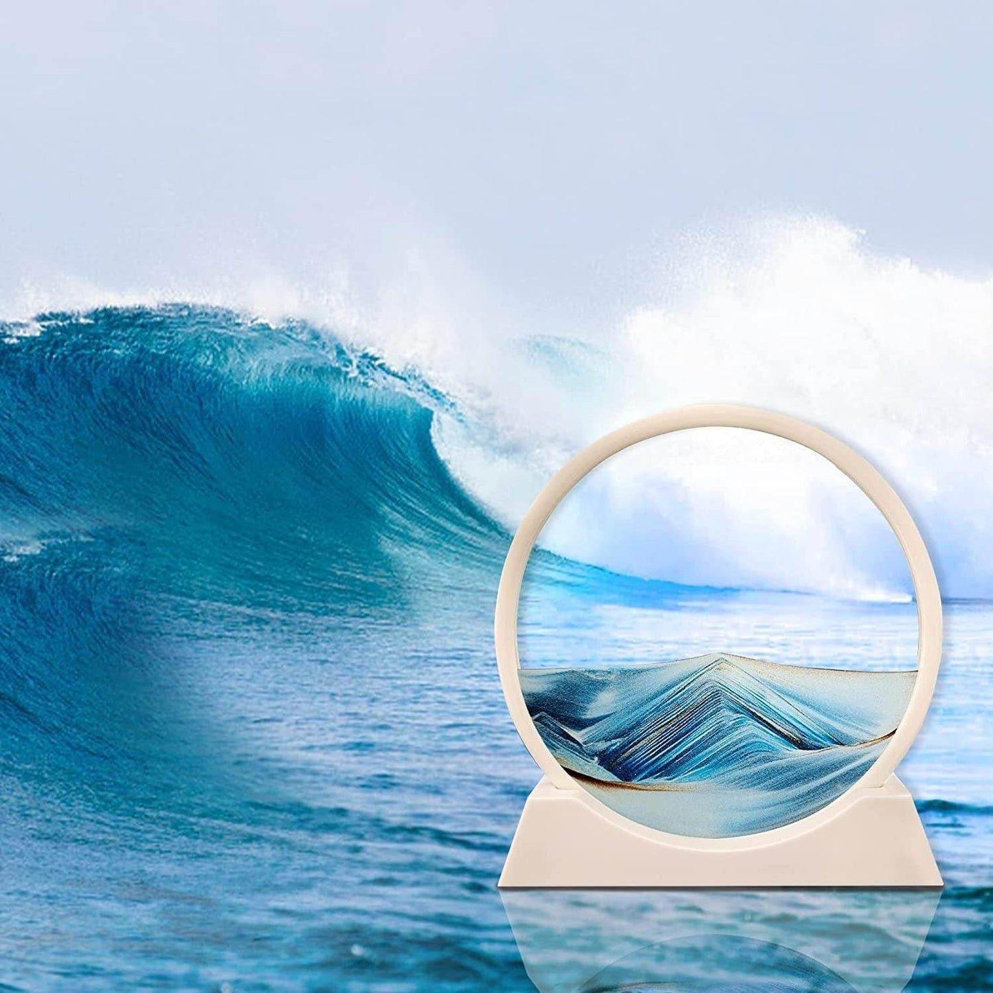 Moving Sand Art 3D Seascape Relaxing Display (Large)(25.5cm)