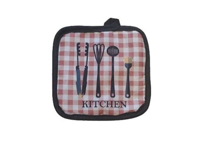 Check Oven Mitt And Potholder Set (Checkered)(2 pcs) - DMC Wholesale