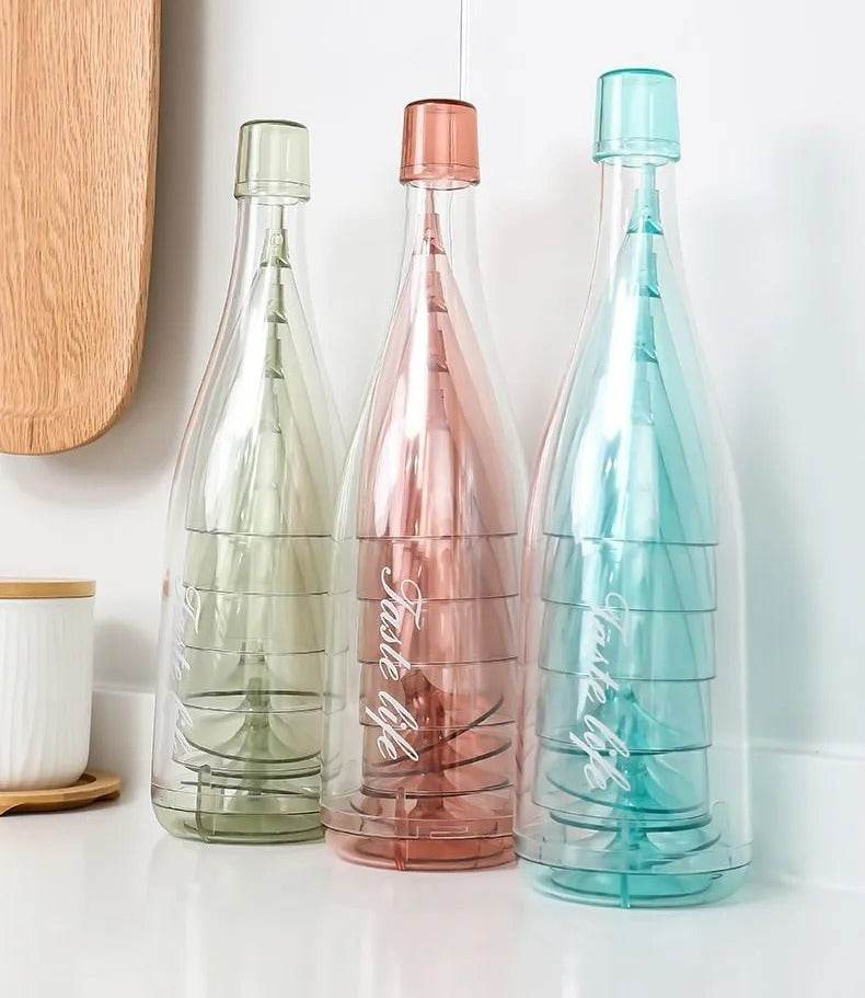 Champagne Flutes With Storage Bottle (5 pcs)