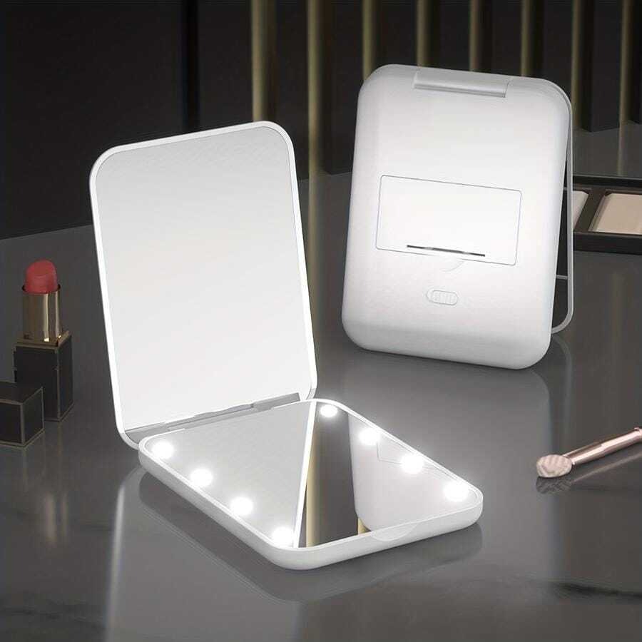 Portable Handheld Foldable Led Light Makeup Mirror