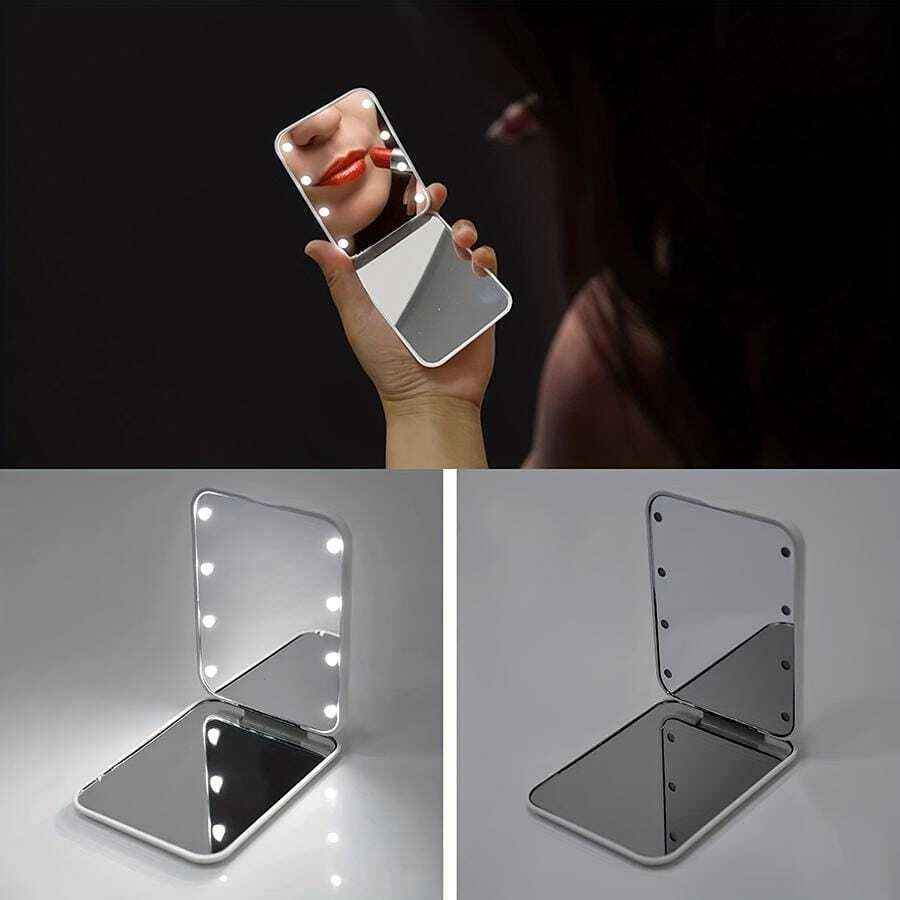 Portable Handheld Foldable Led Light Makeup Mirror