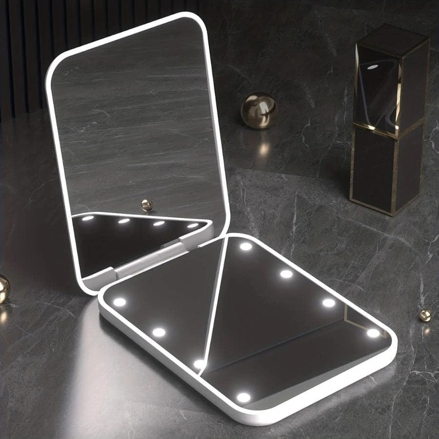 Portable Handheld Foldable Led Light Makeup Mirror