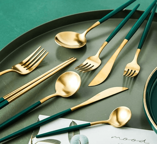 Hight Quality Polished Cutlery Set (24 pcs)(Black)