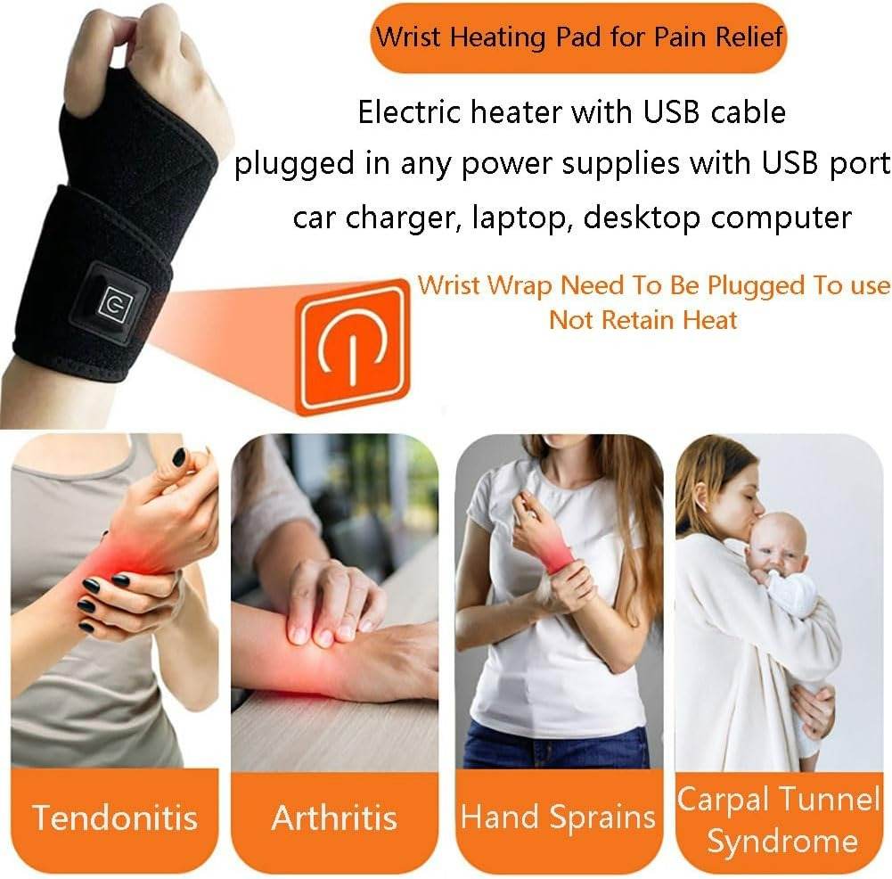 Adjustable USB Heating Wrist Brace
