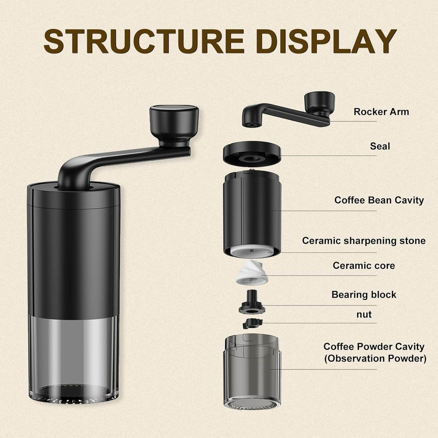 Portable Manual Coffee Bean Grinder