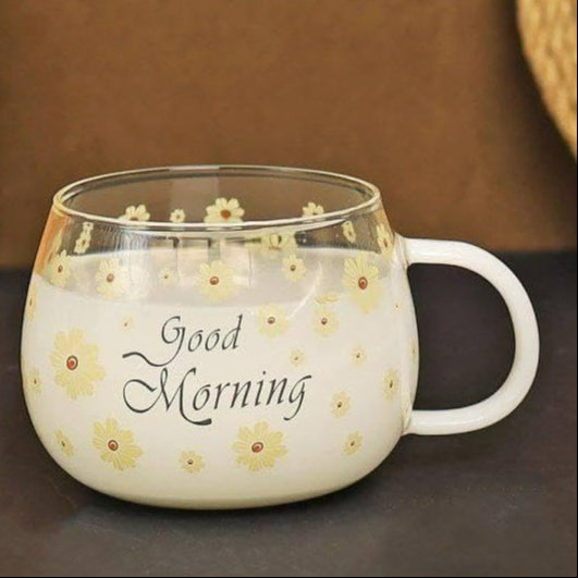 Single Wall Glass Mug (Yellow)(380ml)