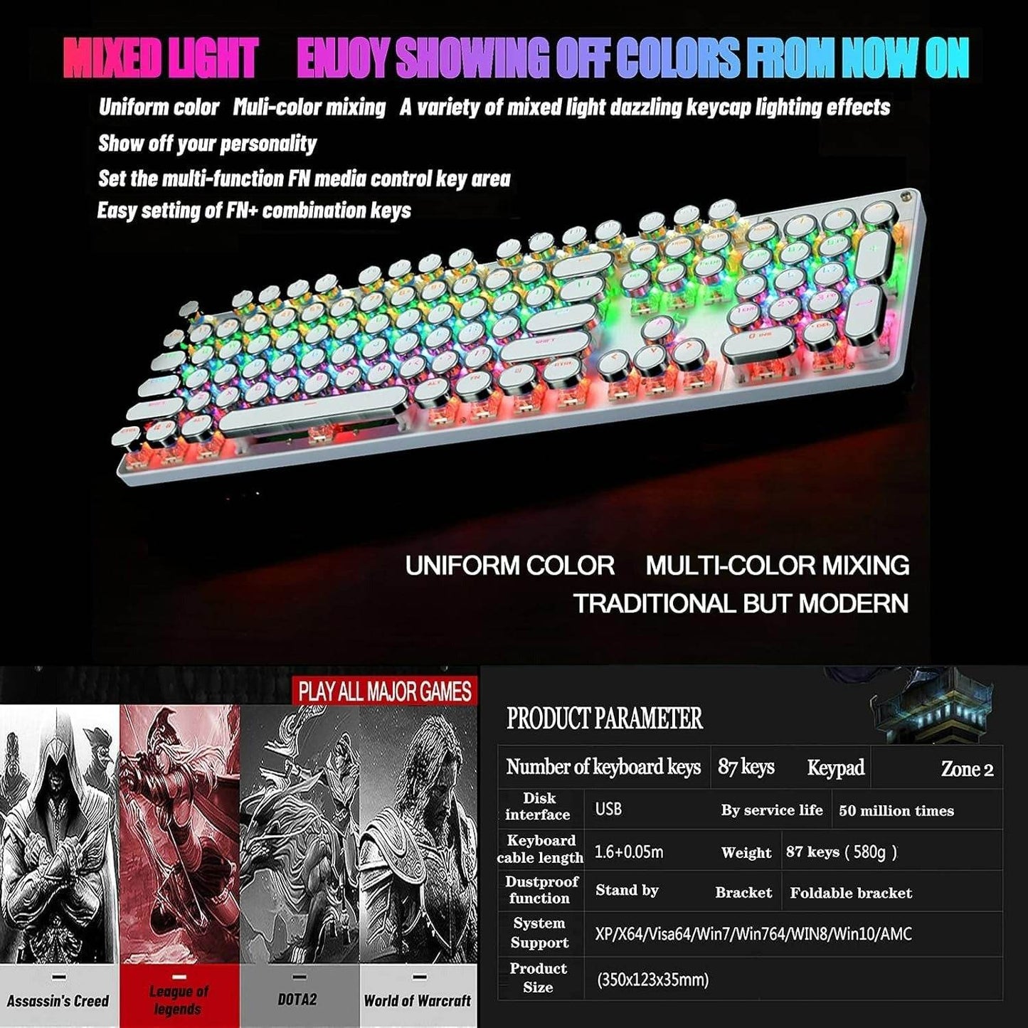 Steel Pro Mechanical Gaming and Office Keyboard