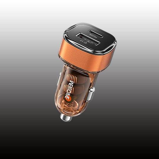 Transparent USB and C-Type Car Fast Charger (Each)