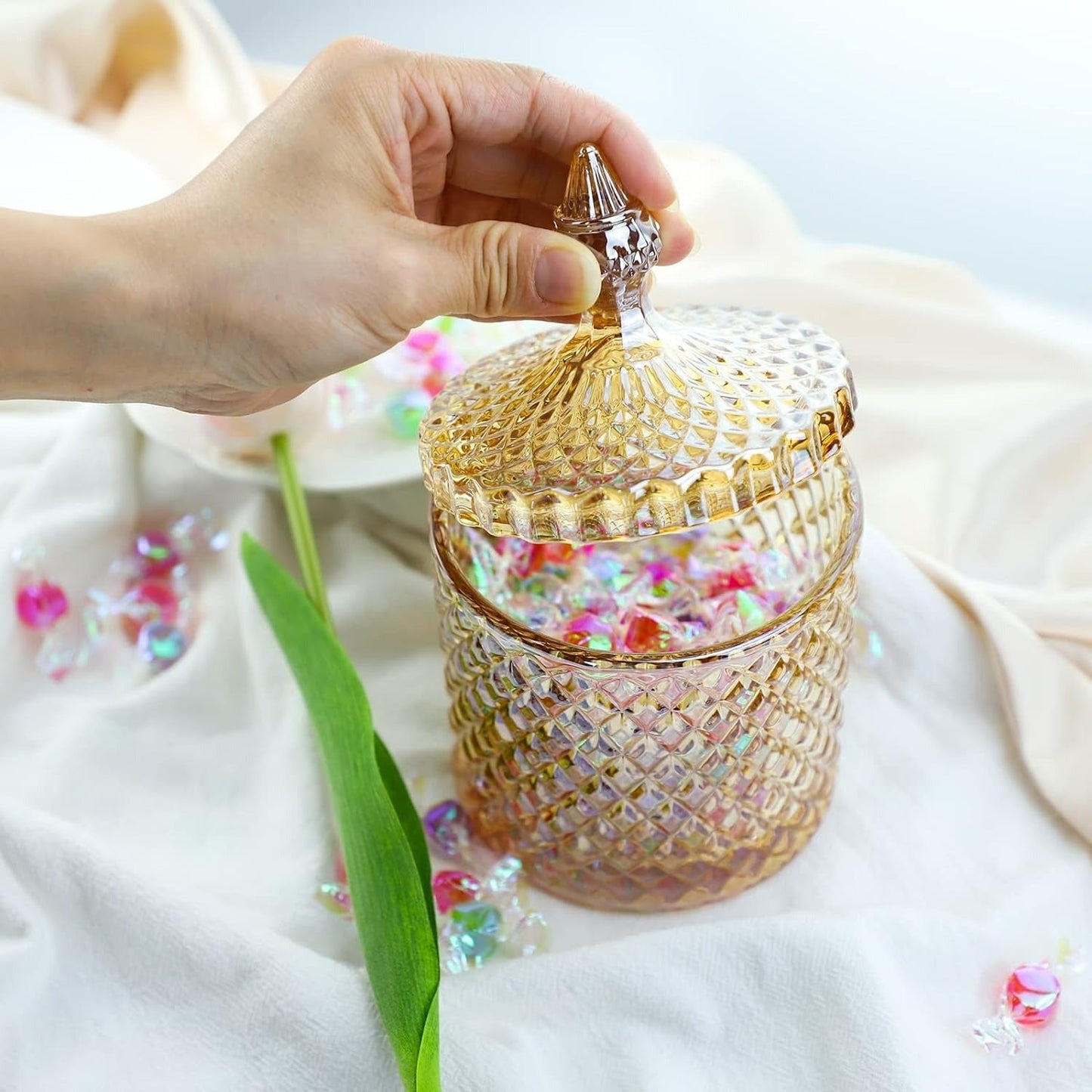 Teardrop Candy Jar (Clear Glass)