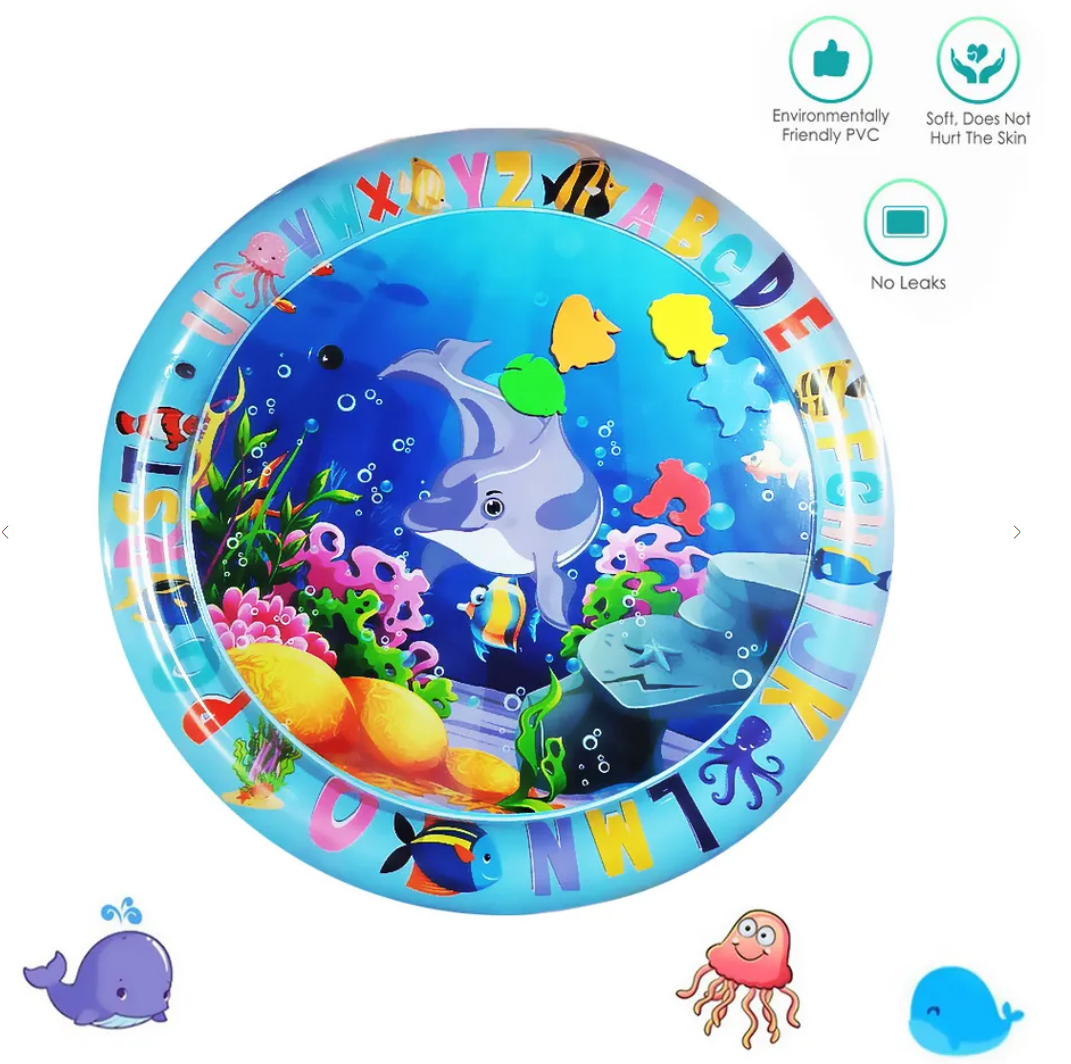 Round Tummy Time Inflatable Water Play Mat