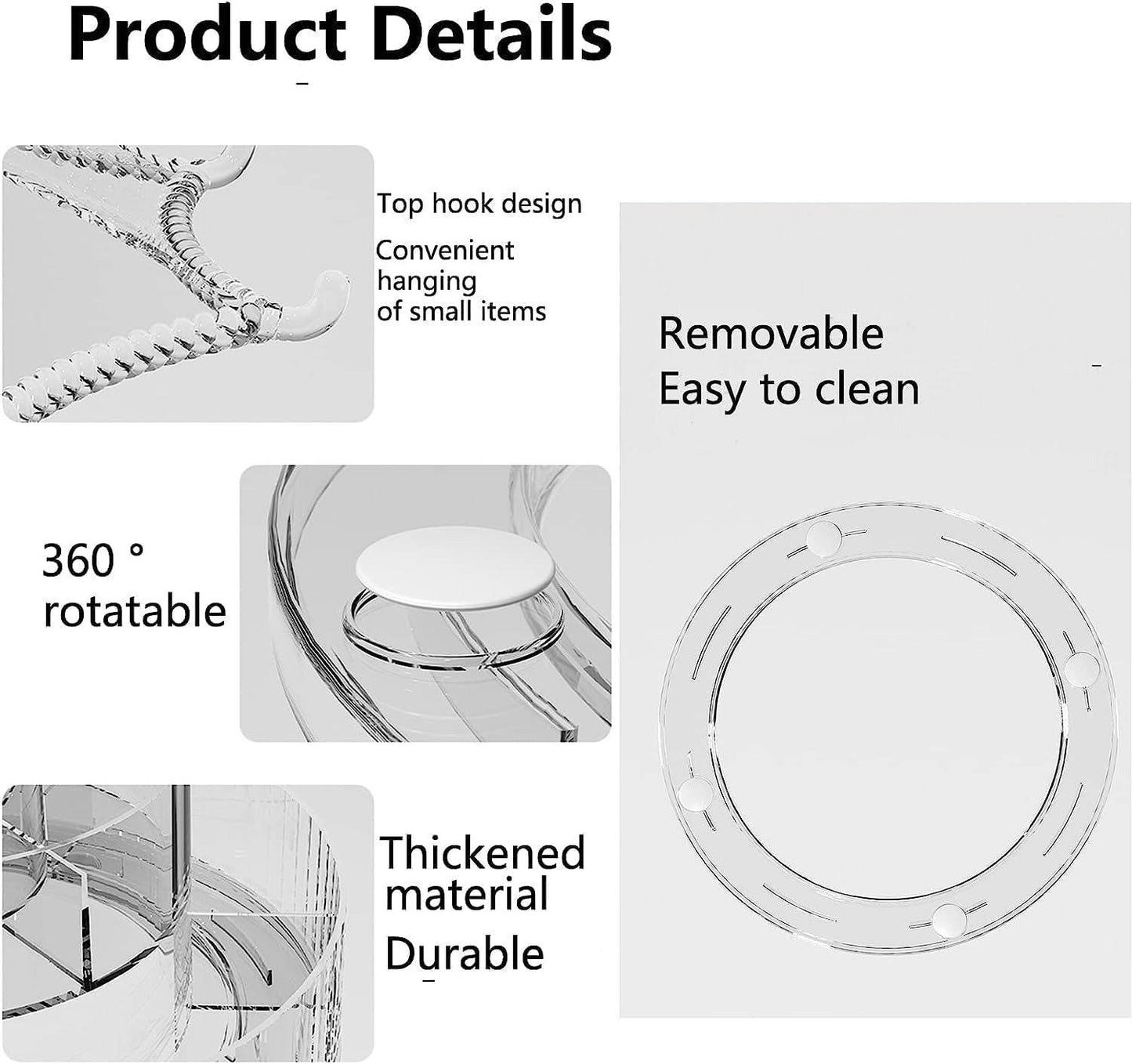 Rotating Make-Up Organiser With Umbrella Hook