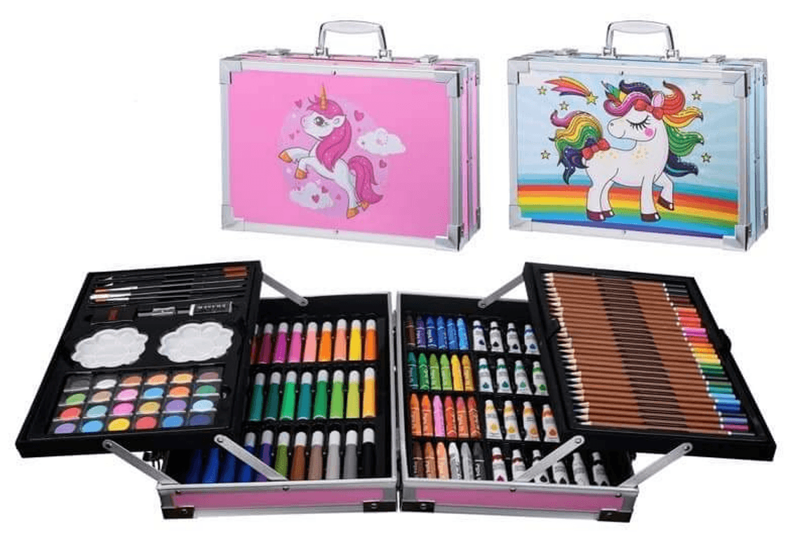 Unicorn Art Set With Aluminum Casing (145pc)