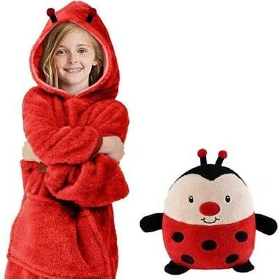 Huggle Pet Ladybug Hoodie (Red)(Toddlers)
