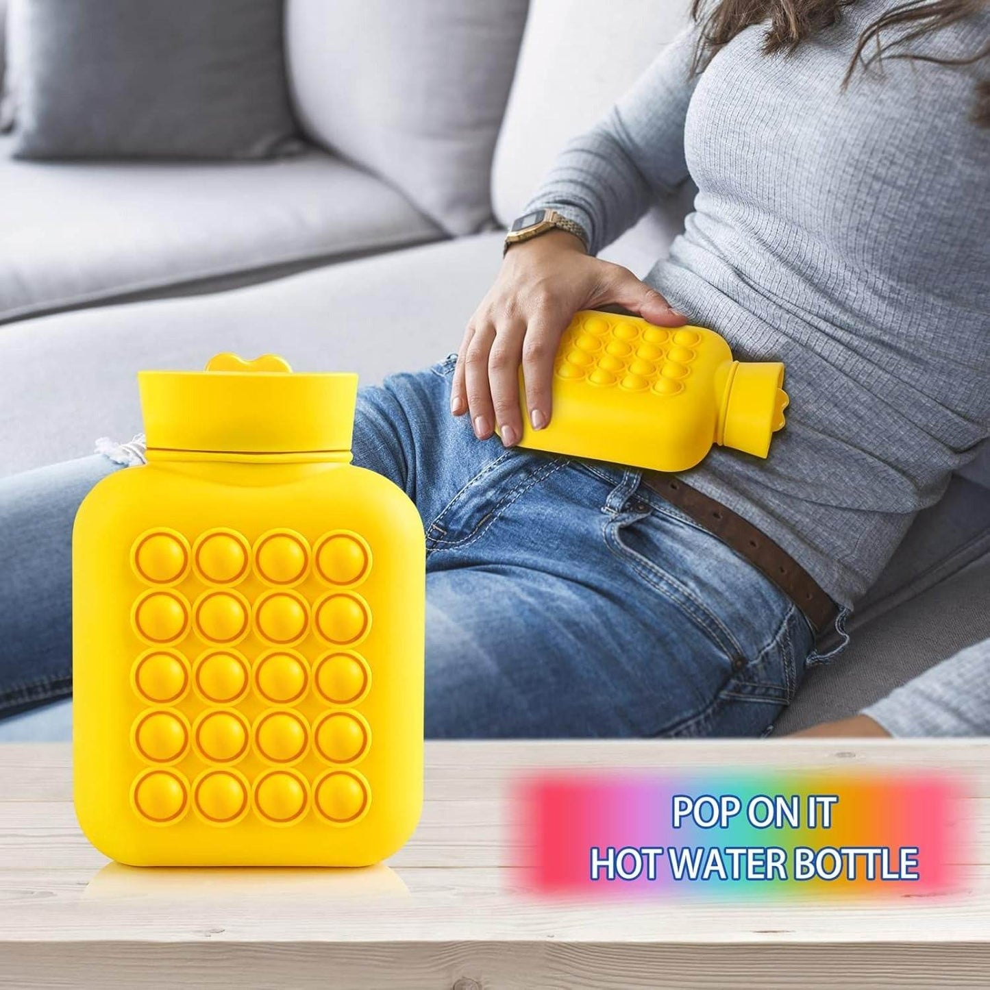 Hot And Cold Compress Water Bottle Pop-It Bag  (500ml)(Yellow)