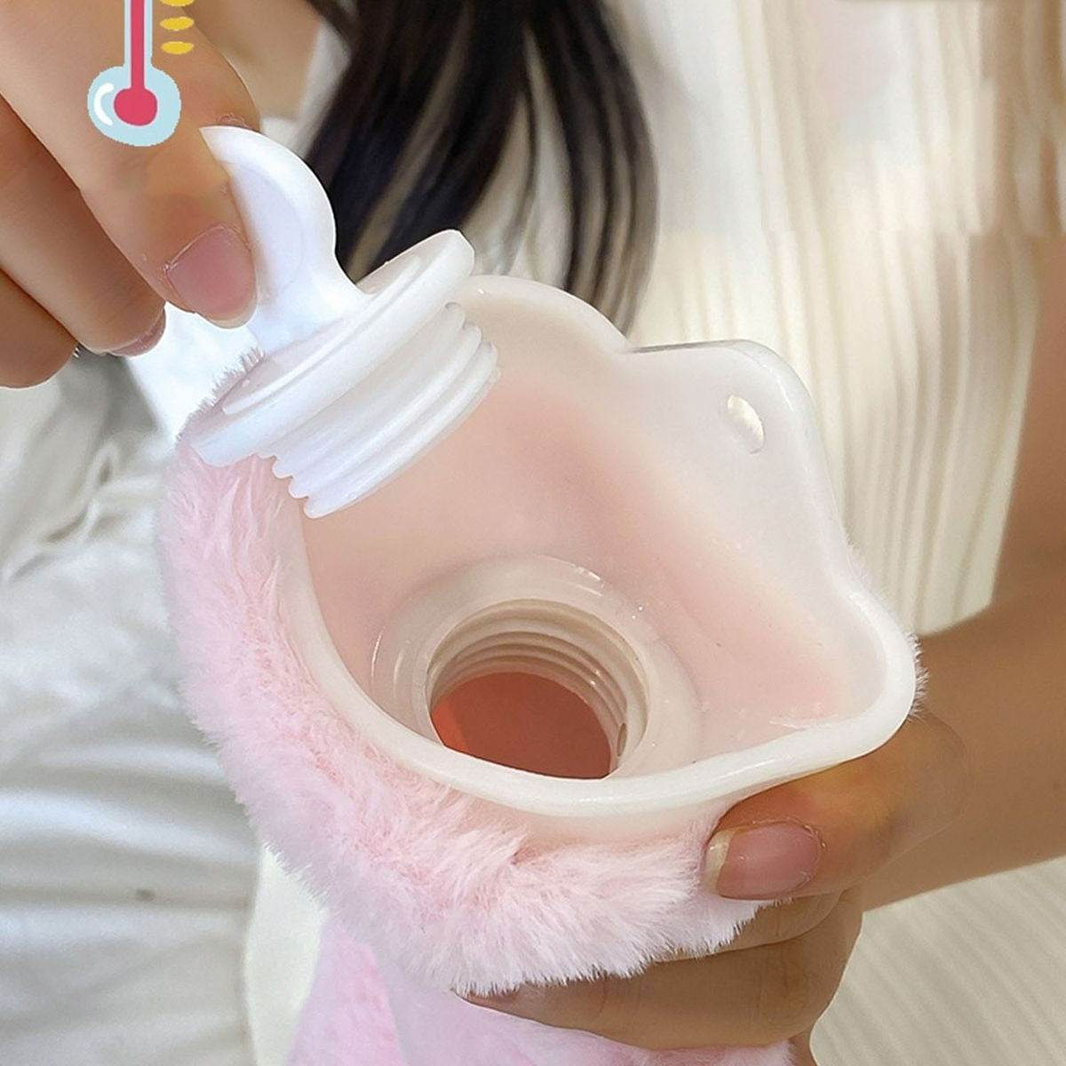 Extra Long Water Injection Hot Water Bottle (Pink)