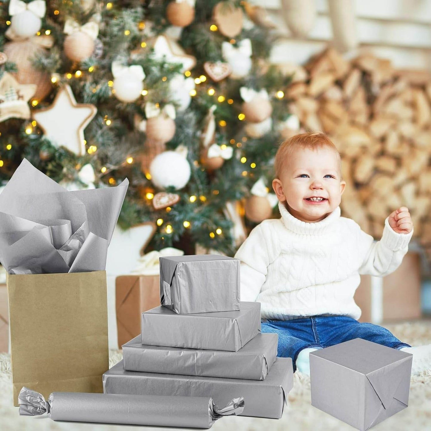 Tissue Gift Wrap (Silver)(10 pcs)