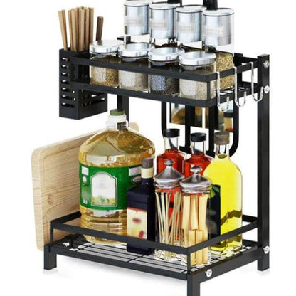 Kitchen Organiser Metal Shelf (40cm)(2 Tier) - DMC Wholesale