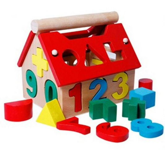 Wooden Numbers Sorting Intelligence House