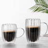 Double Wall Glass Coffee Mugs Set (450ml)