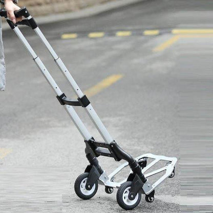 Aluminium Folding Portable Heavy Duty Push Trolley - DMC Wholesale
