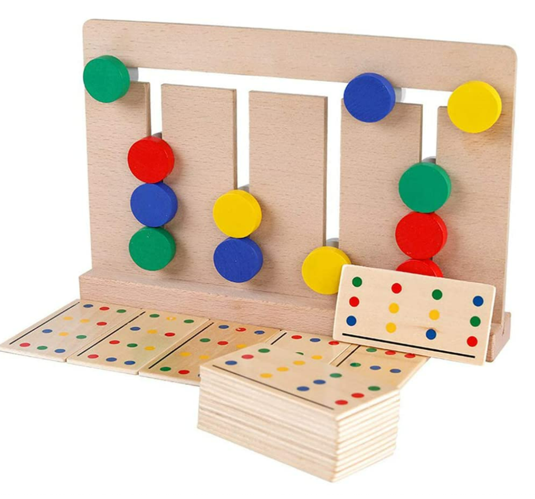 Wooden Four-Colour Matching Board Game