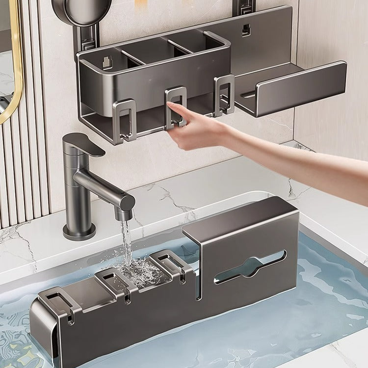 Tissue Box Wall-Mounted Bathroom Organiser (2 Compartment)