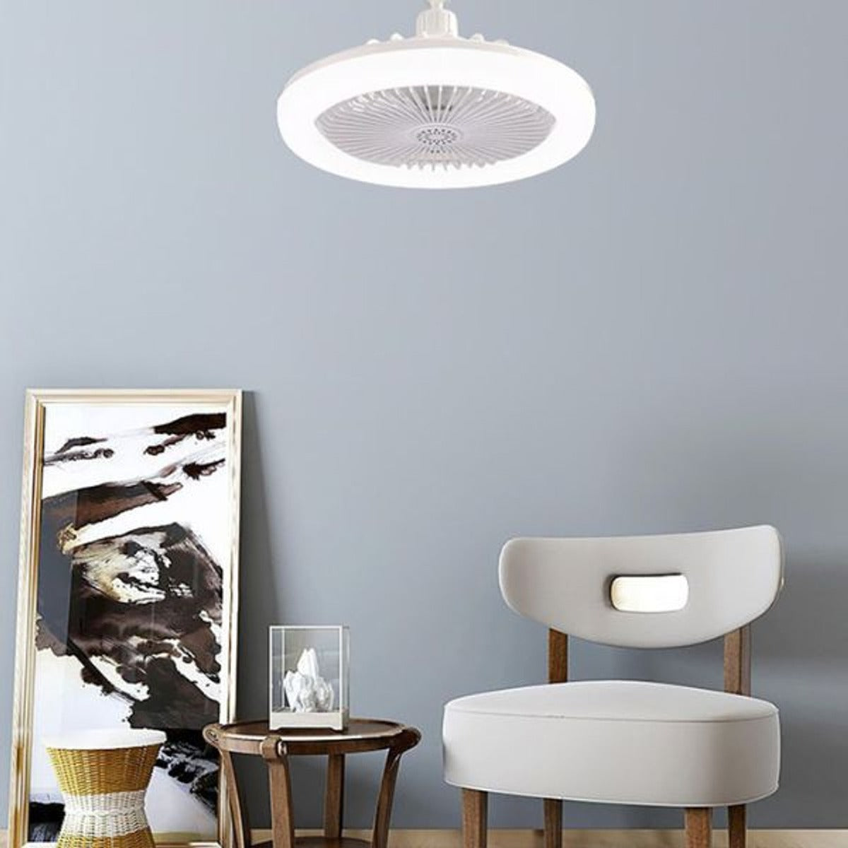 Enclosed Ceiling Fan With Light And Remote