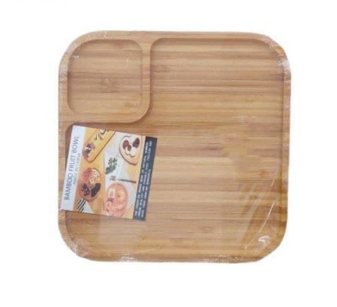 Two Section Wooden Snack Plate