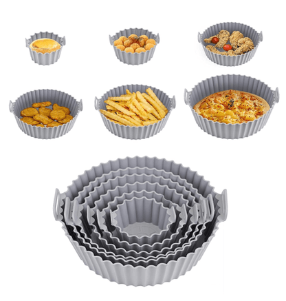 Silicone Air Fryer Liners (6 pcs)(Grey) - DMC Wholesale