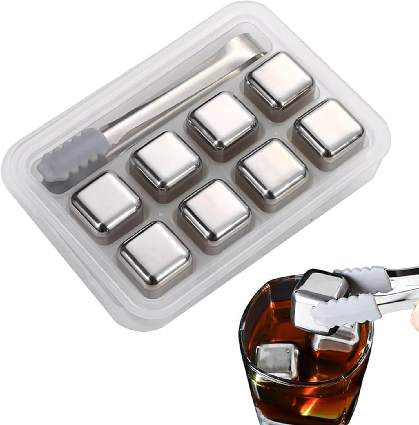 Reusable Stainless Steel Ice Cubes (8 pcs)