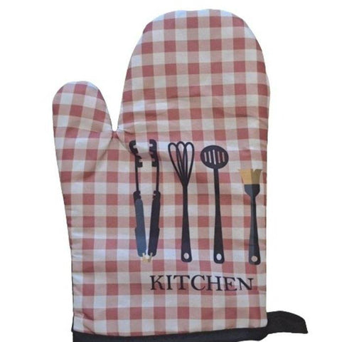 Check Oven Mitt And Potholder Set (Checkered)(2 pcs) - Alt View