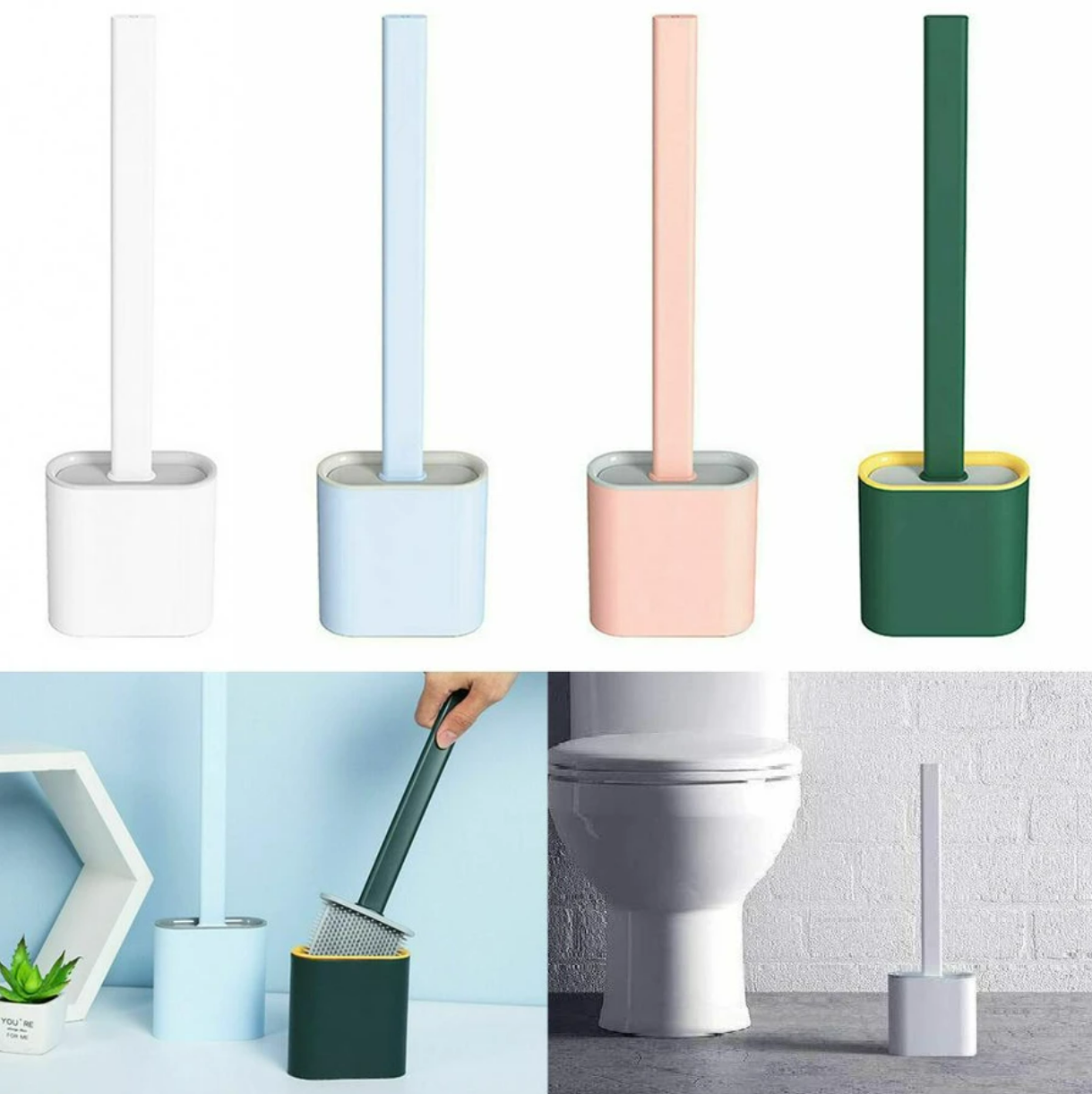 Silicone Flex Toilet Brush With Holder