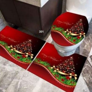 3D Bathroom Mat Set (3 pcs)(Christmas)