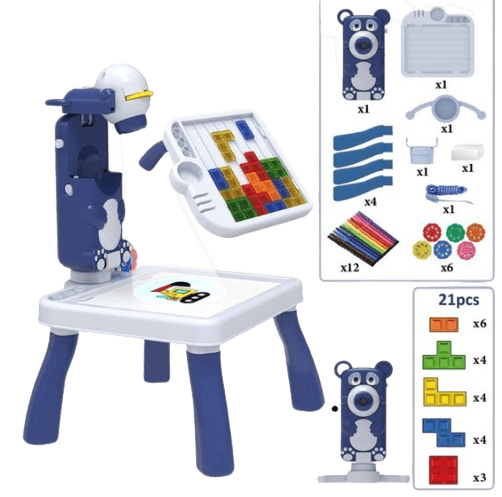 4in1 Writing Painting board with LED Projector Toy Table