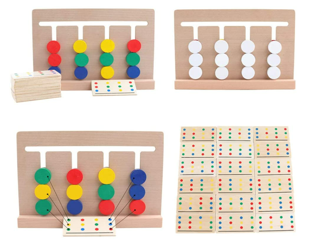 Wooden Four-Colour Matching Board Game