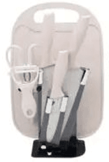 Kitchen Knife Set with Cutting Board (7 pcs)(Red)