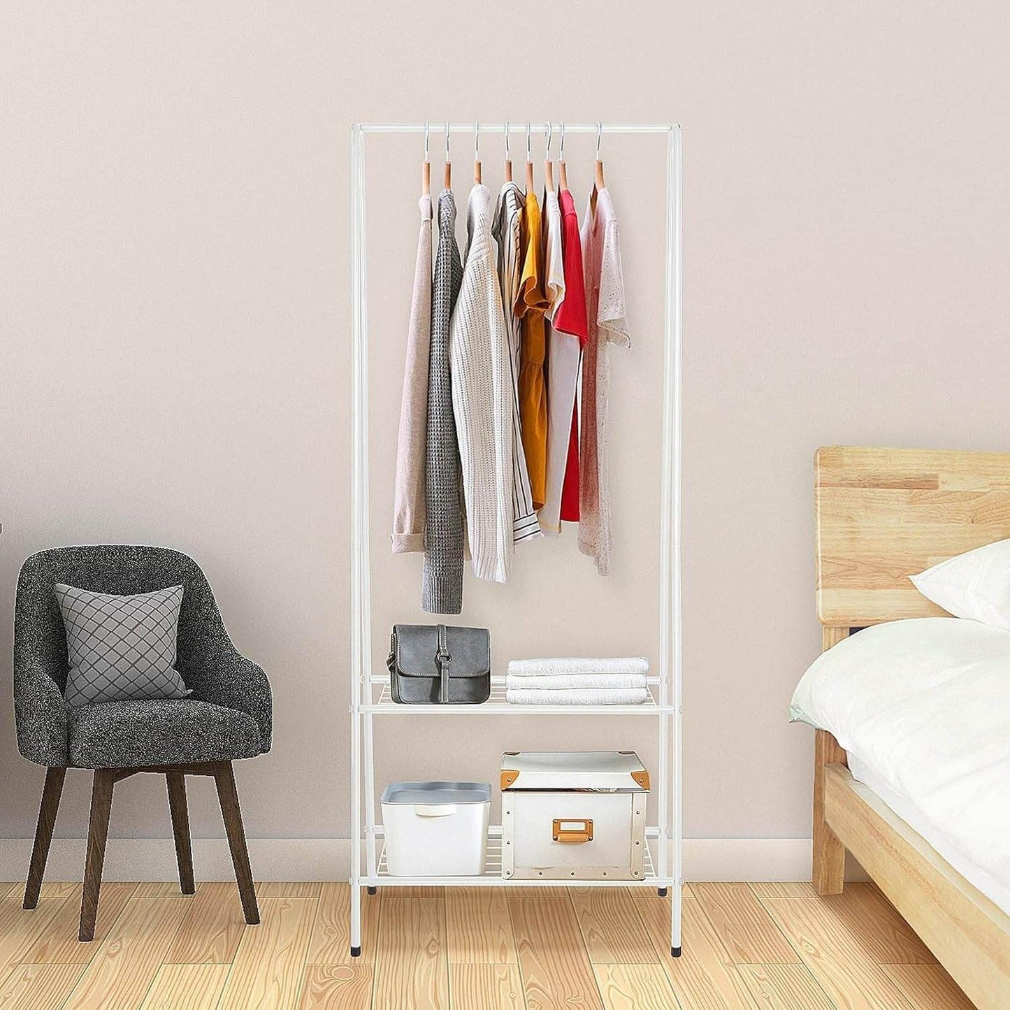 Clothes Rail With Two Shelves