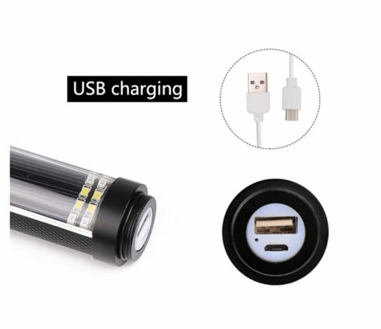 Solar Powered USB Charging Flashlight