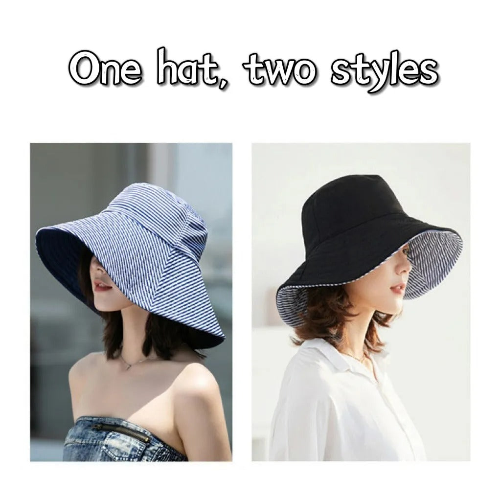 Unisex UV Cover Summer Hat (Black)