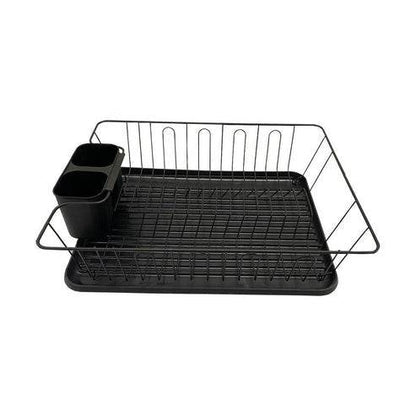 Dish Rack Drainer With Drip Tray (Black) - DMC Wholesale