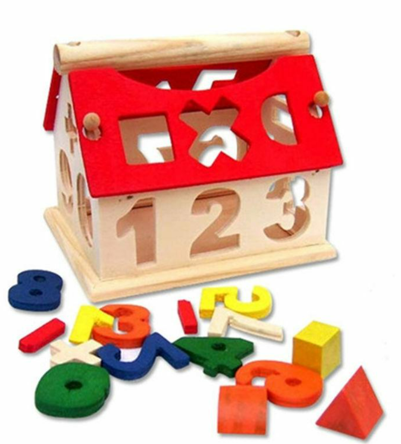 Wooden Numbers Sorting Intelligence House