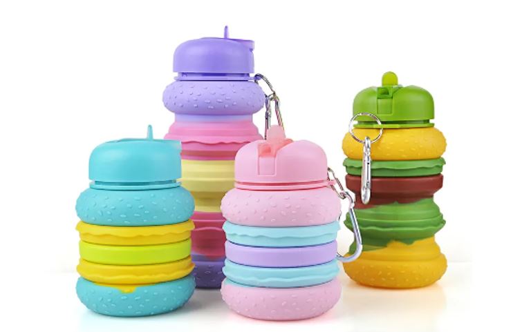 Collapsible Silicone Hamburger Water Bottle