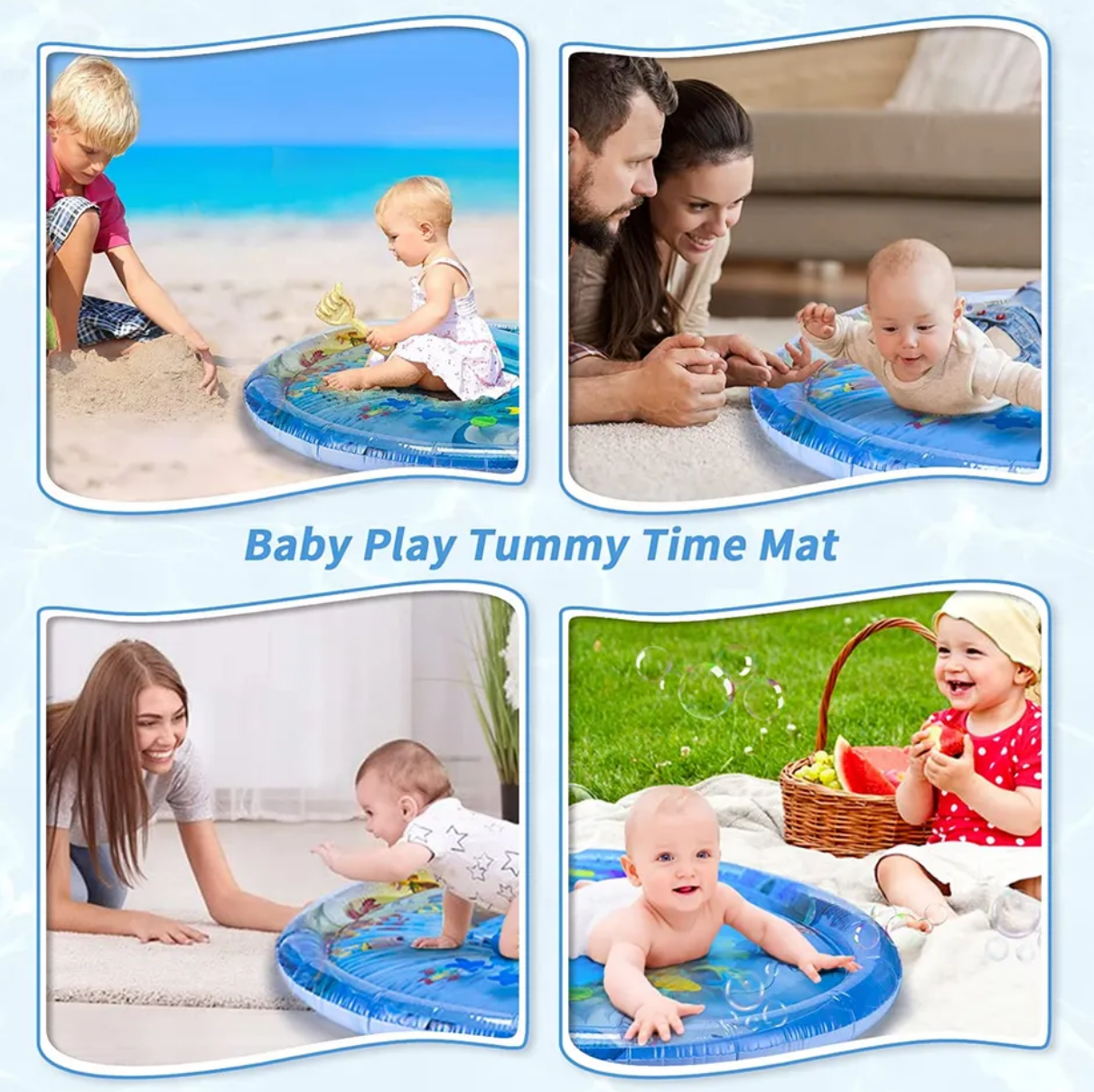 Round Tummy Time Inflatable Water Play Mat