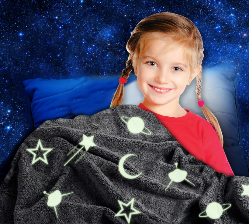 Super Soft Magic Glow In The Dark Blanket (Blue)