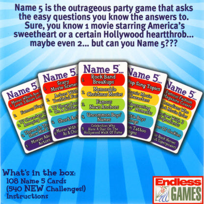 Name 5 Card Game