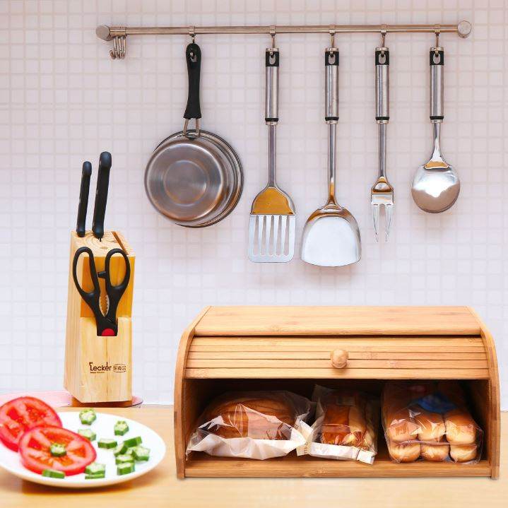 Large Bamboo Bread Bin