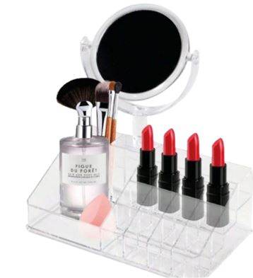 Make Up Organiser with Mirror (16 Grid)