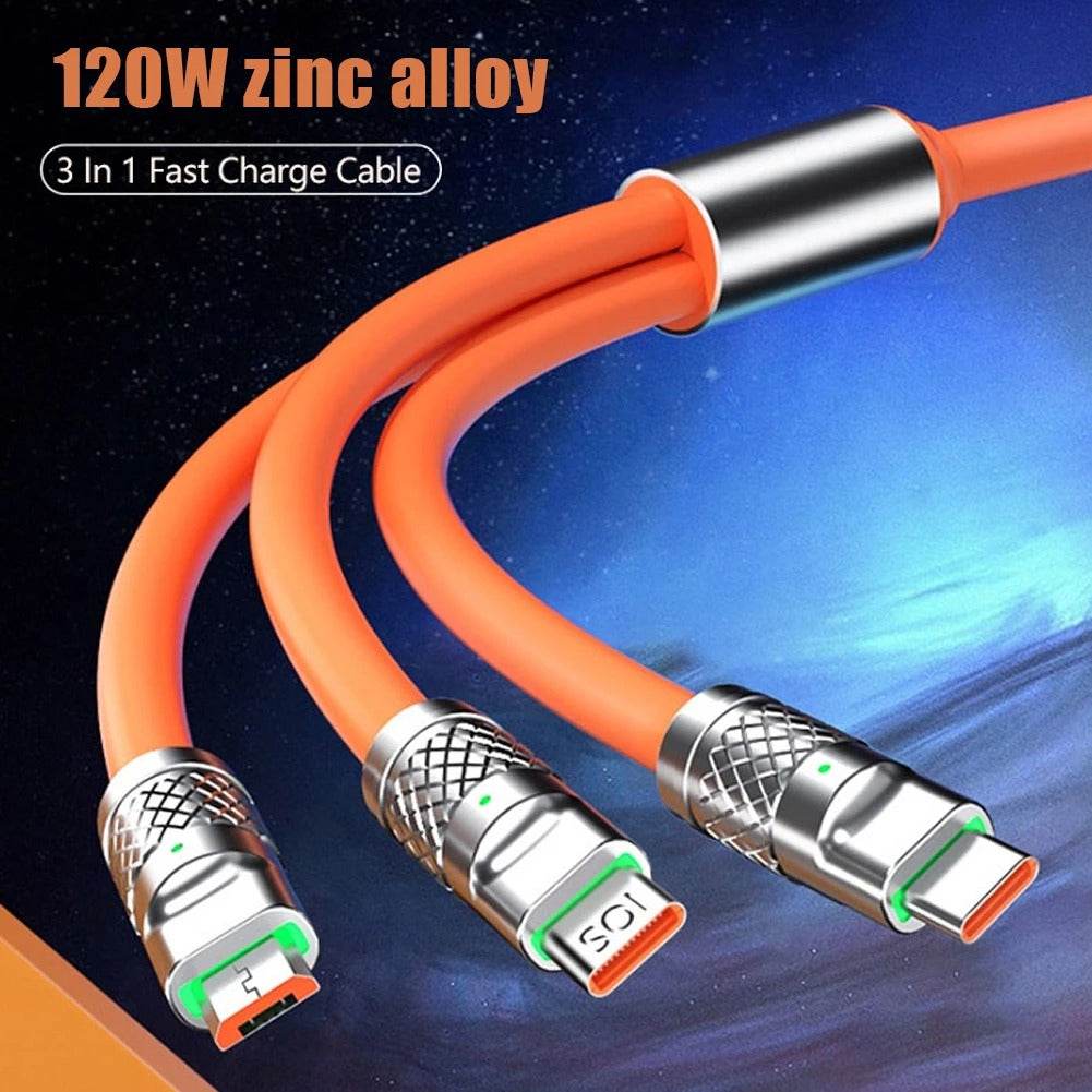 3in1 Zinc Alloy Charging Cable